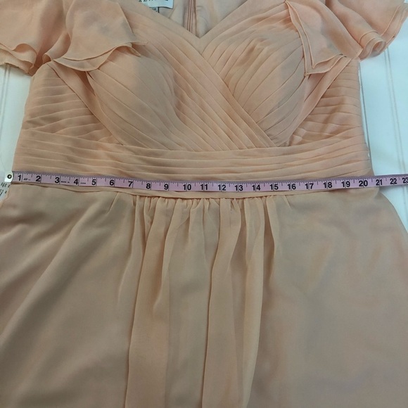 Azazie Hadley a-line pleated chiffon short dress in Pearl Pink - Picture 9 of 12